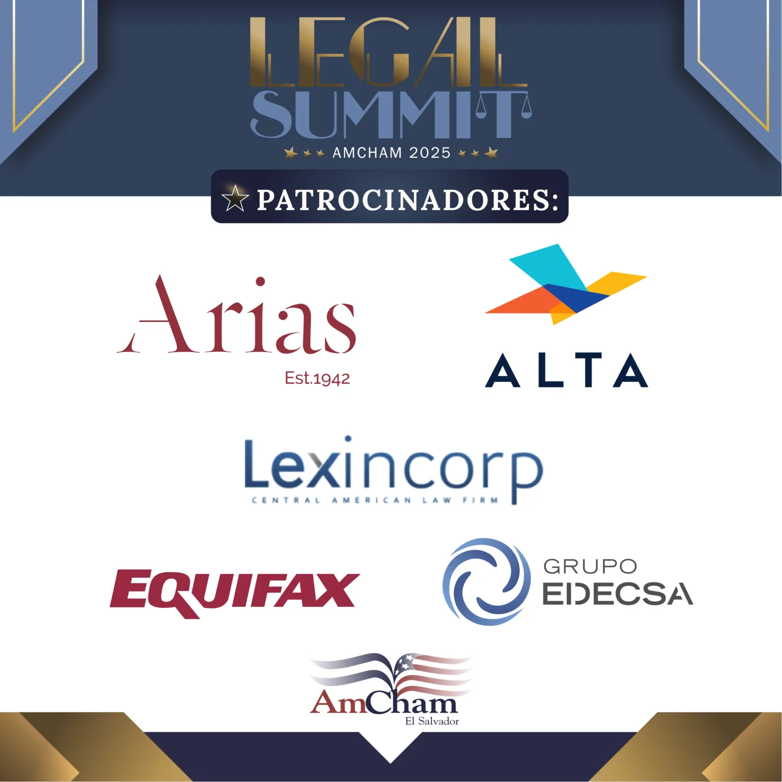 Patrocinadores de Evento Legal Summit 2025 Amcham EL Salvador PATROCINADORES 01 1536x1536 1